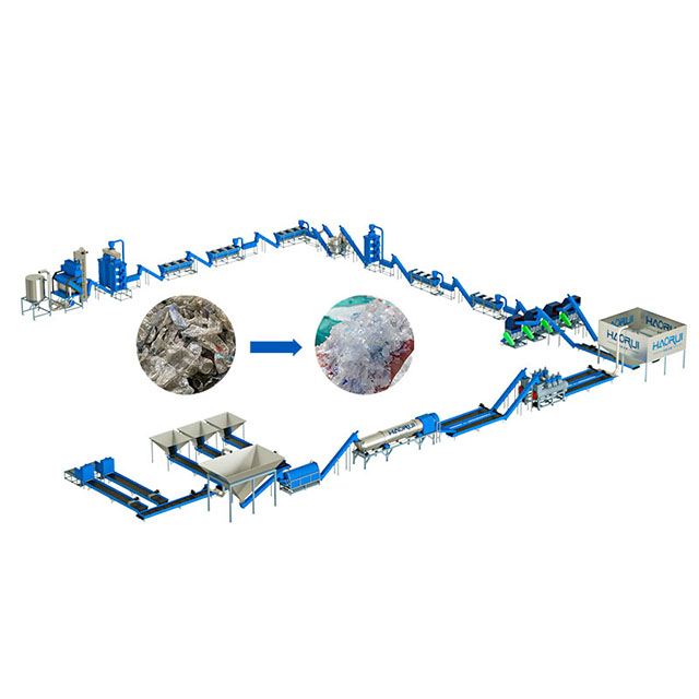 প্ল্যান্টে স্বয়ংক্রিয় 500-6000kg/h শীট গ্রেড PET বোতল ওয়াশিং রিসাইক্লিং লাইন
